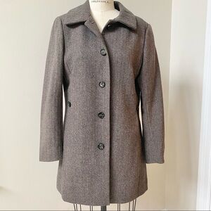 H&M Herringbone Jacket Brown/Taupe Size 12